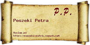 Peszeki Petra névjegykártya