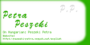 petra peszeki business card